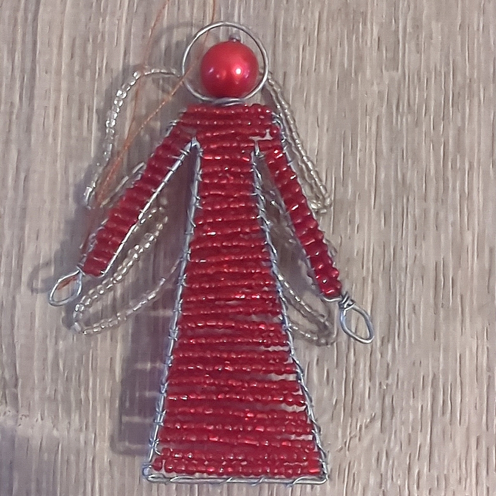 Angel Artisan Christmas Glass Beaded Ornament - Picture 5 of 7
